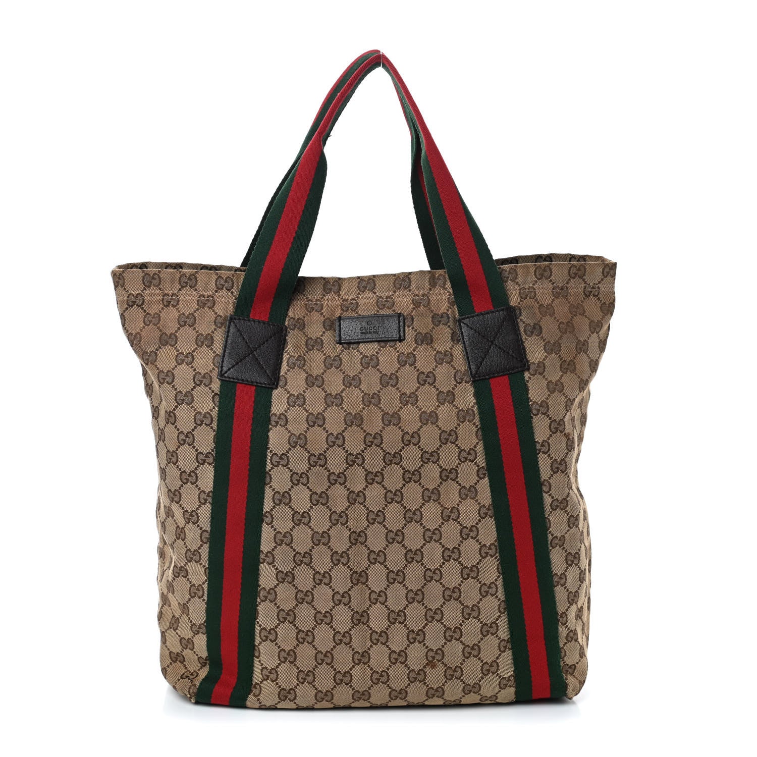 Gucci GG Monogram Medium Web Handle Vertical Tote Dark Brown 1 of 10