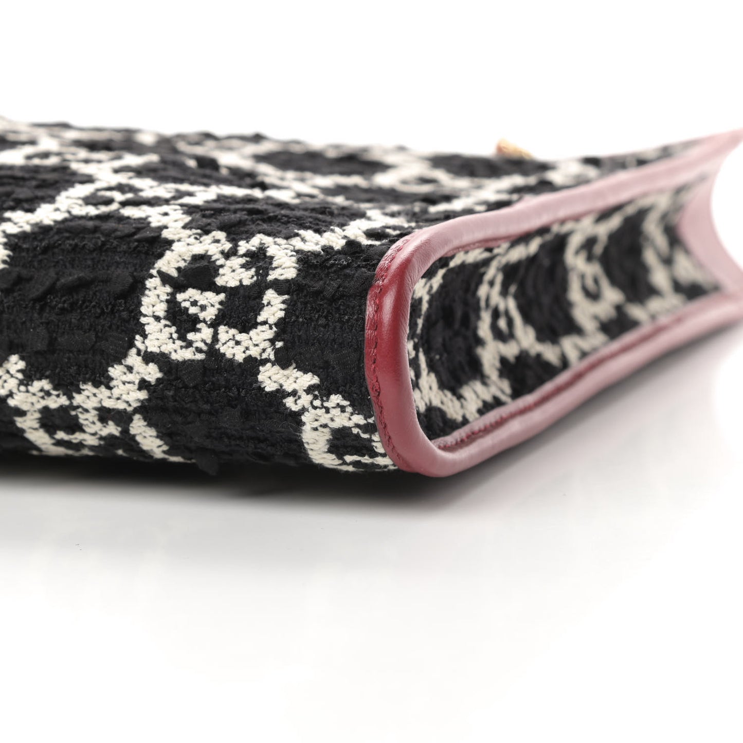 Tweed GG Monogram Large Rajah Chain Tote Romantic Cherry Black White