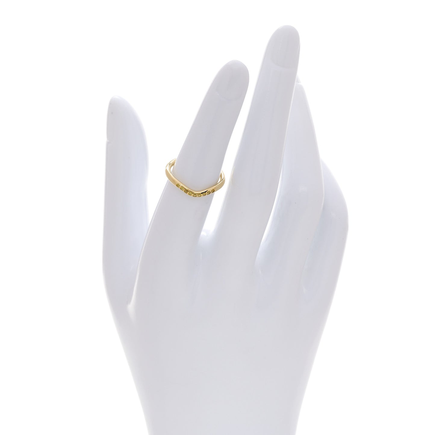18K Yellow Gold Yellow Diamond Elsa Peretti Wedding Band Ring 50 5.5