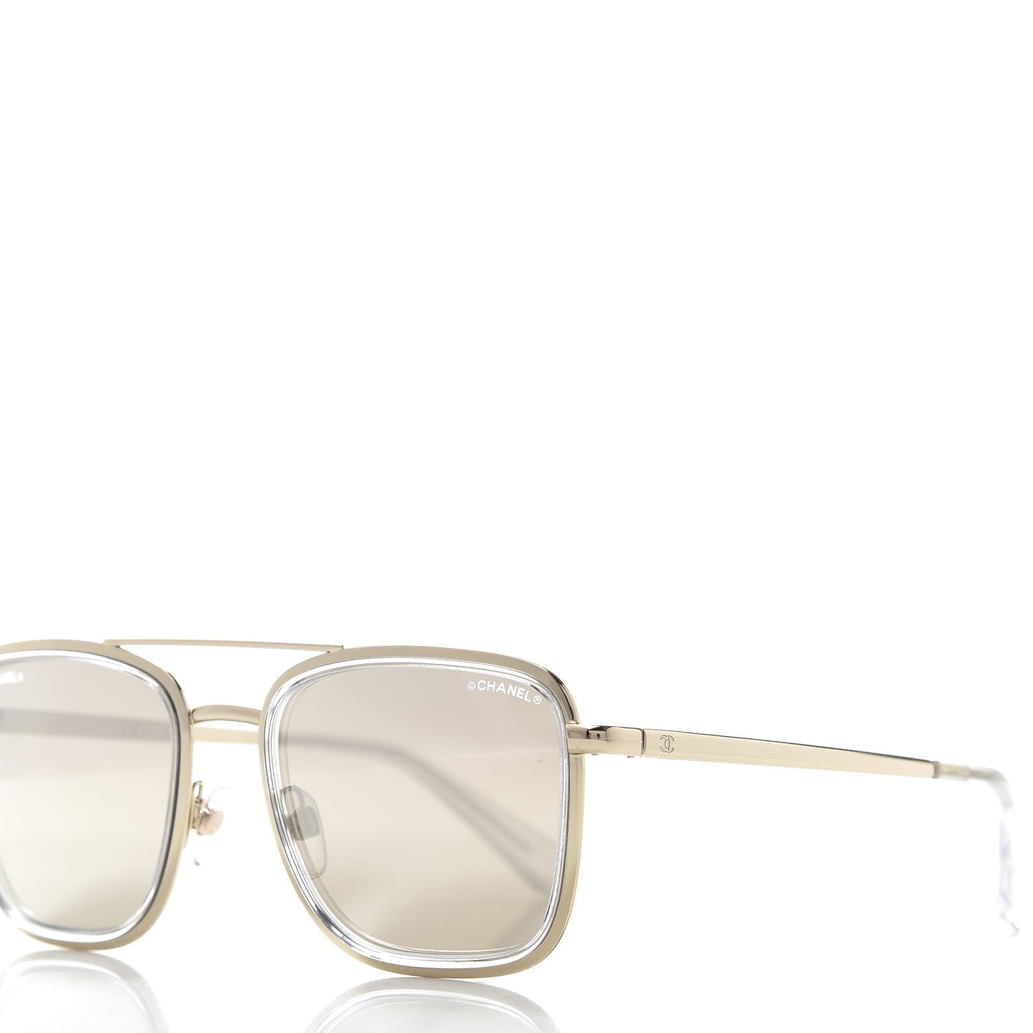 Chanel Metal Pilot Sunglasses 4241 Gold 7 of 8