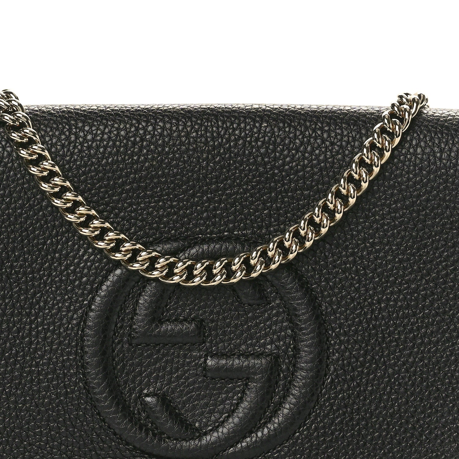 Gucci Pebbled Calfskin Medium Soho Flap Crossbody Black 8 of 10
