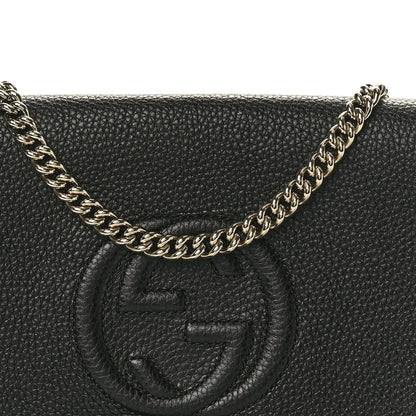 Gucci Pebbled Calfskin Medium Soho Flap Crossbody Black 8 of 10