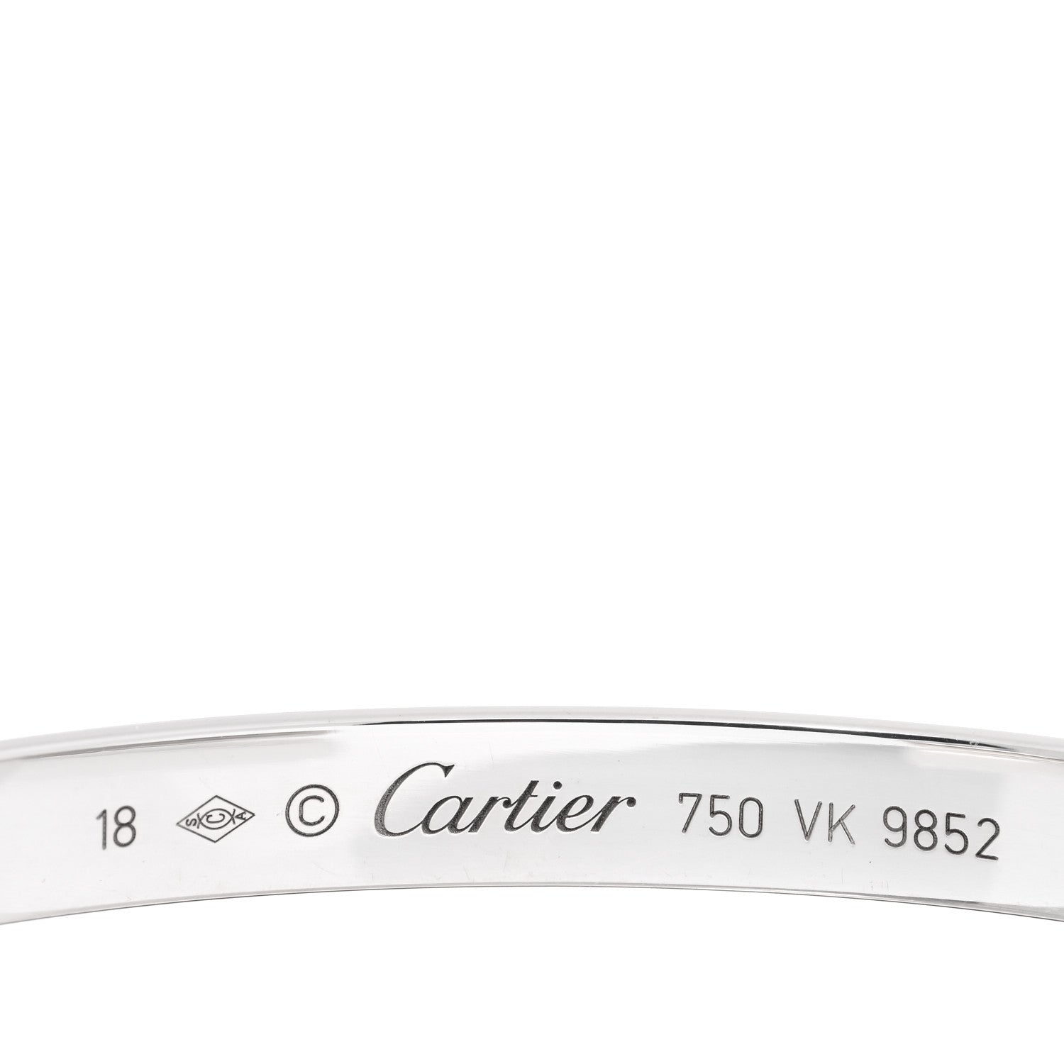Cartier 18K White Gold LOVE Cuff Bracelet 18 3 of 3