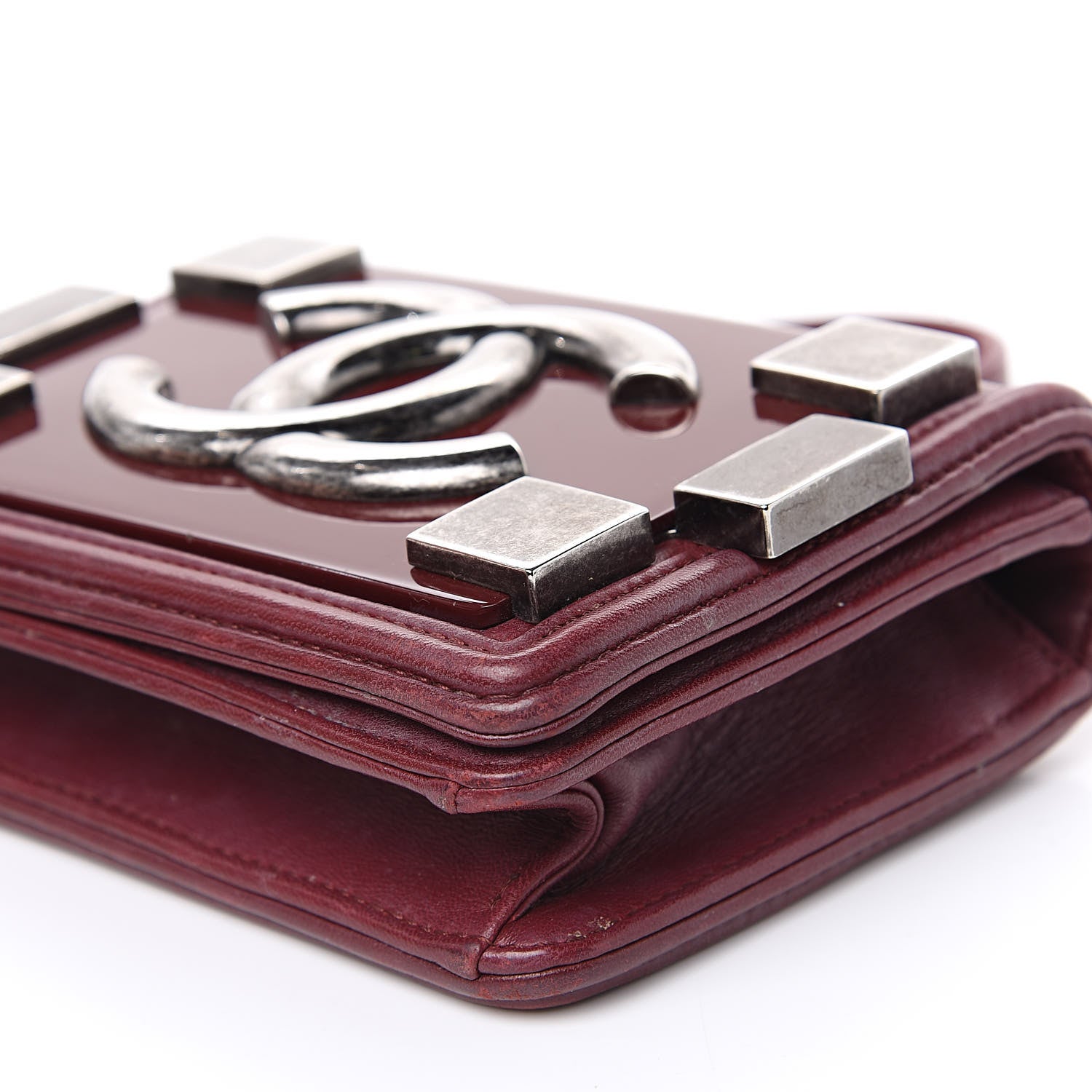 Chanel Lambskin Plexiglass Boy Brick Burgundy 8 of 17