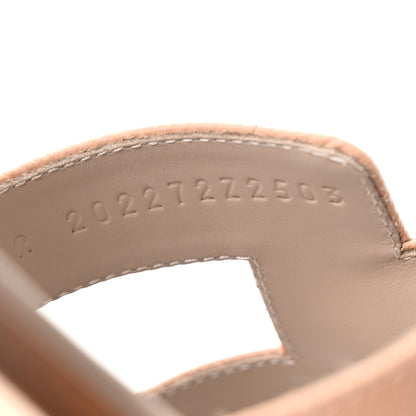 Hermes Epsom Calfskin Oran Sandals 39 Beige Perlino 9 of 10