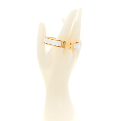 Hermes Enamel Narrow Clic Clac H Bracelet GM White 3 of 8