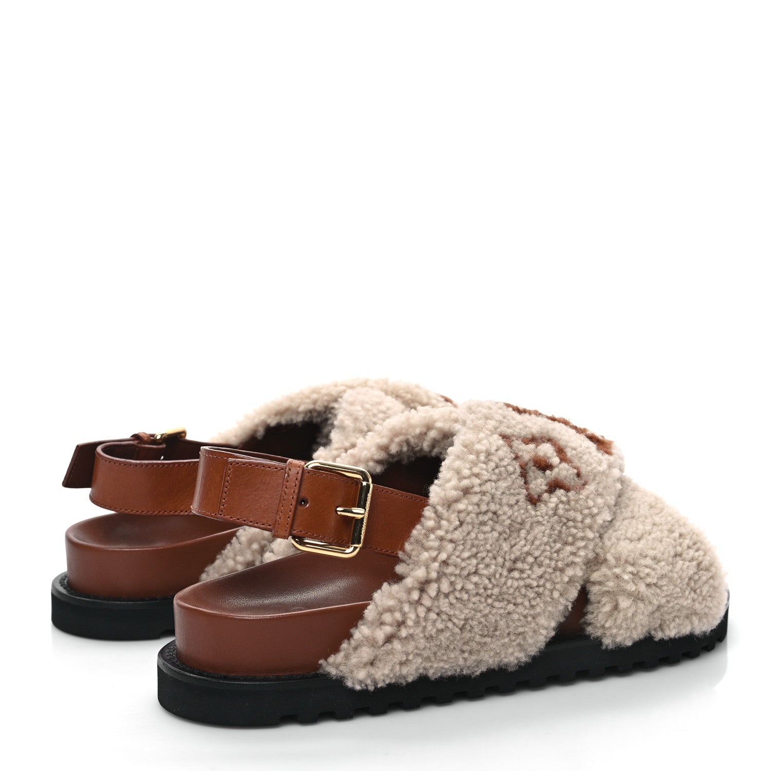 Louis Vuitton Shearling Paseo Flat Comfort Sandal 41 Nude 4 of 8