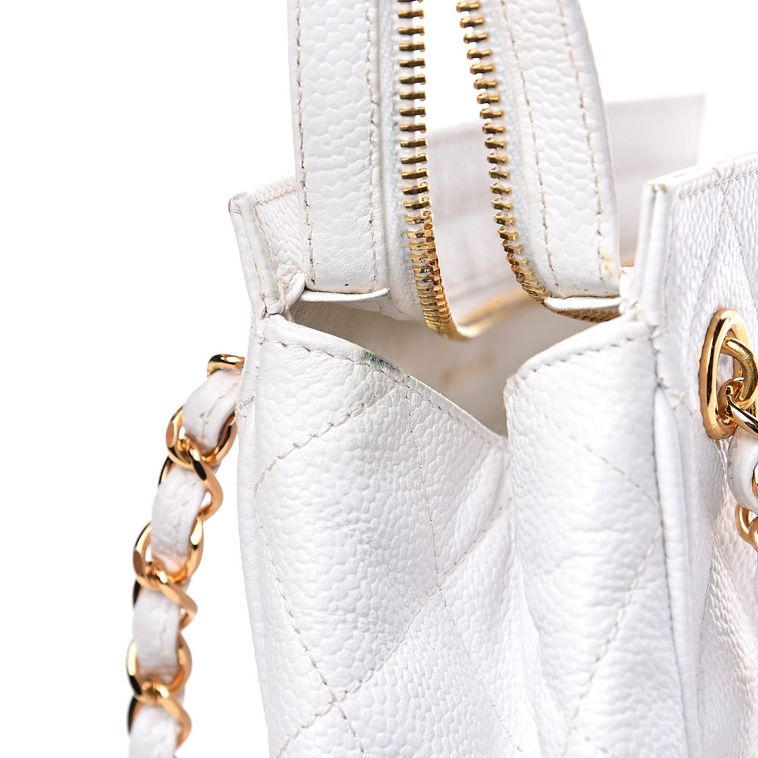 Chanel Caviar Quilted Shoulder Bag White 8 of 14