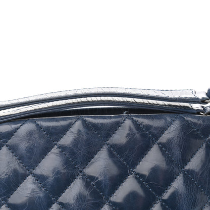 Chanel Aged Calfskin Large Just Mademoiselle Bowling Bag Blue 10 of 13