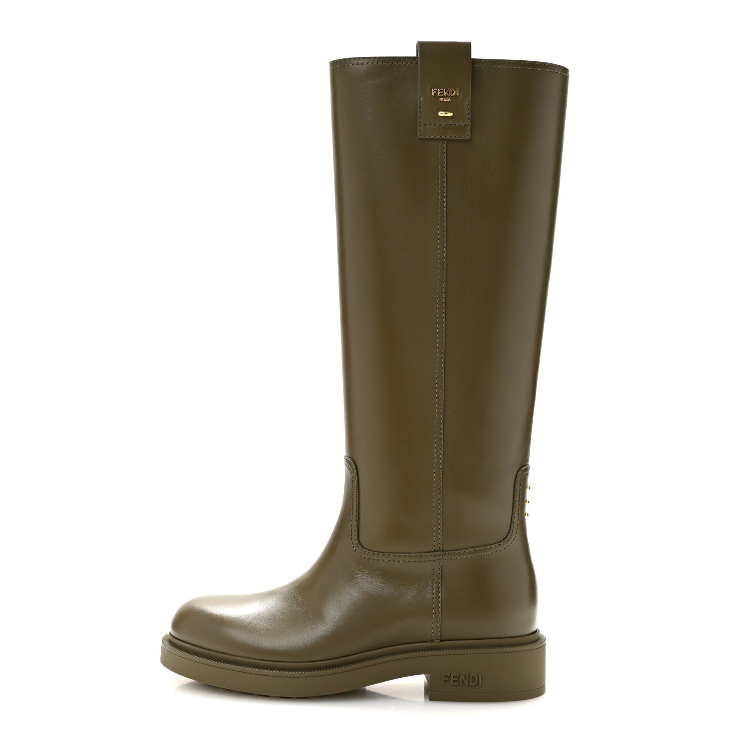 Fendi Calfskin Filo Boots 35.5 Green 1 of 10