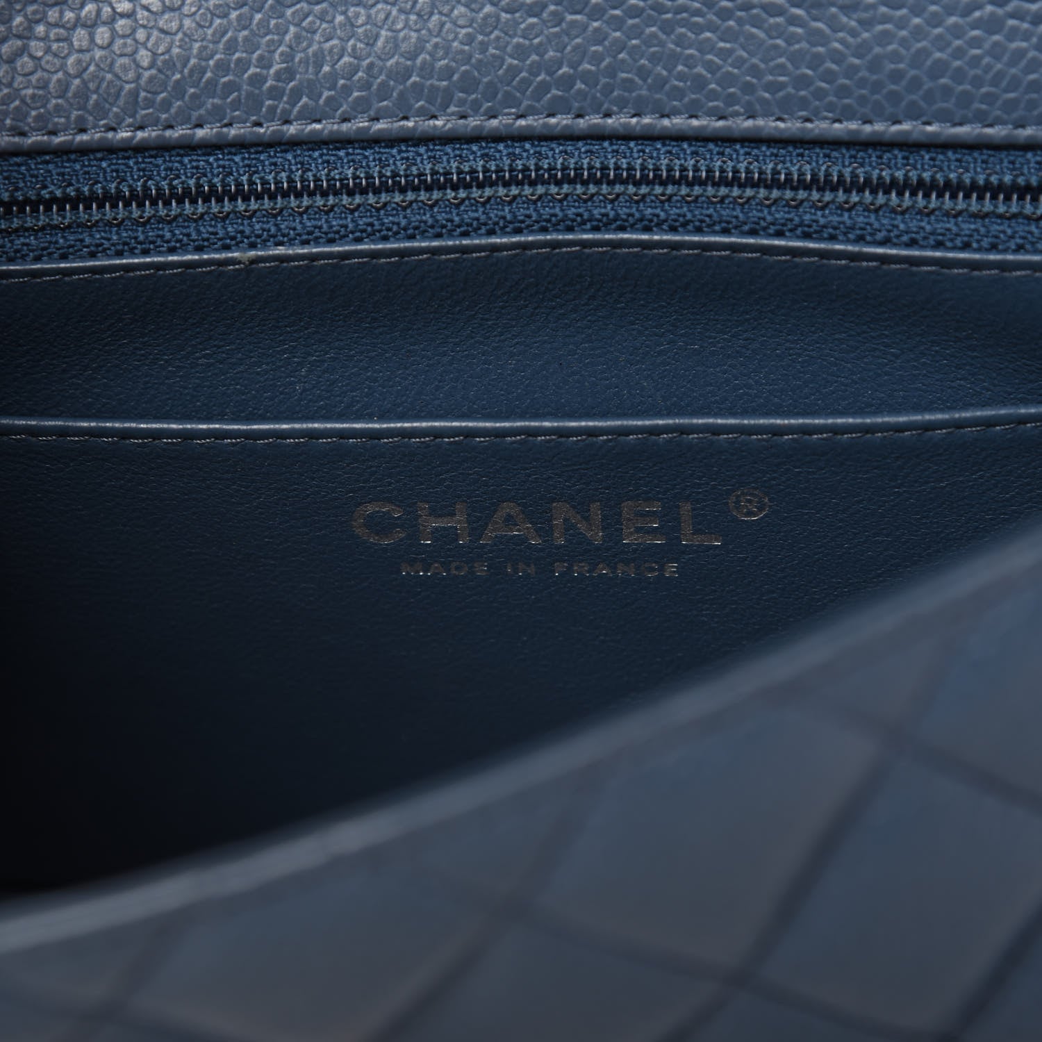 Chanel Caviar Quilted Mini Square Flap Dark Blue 8 of 11