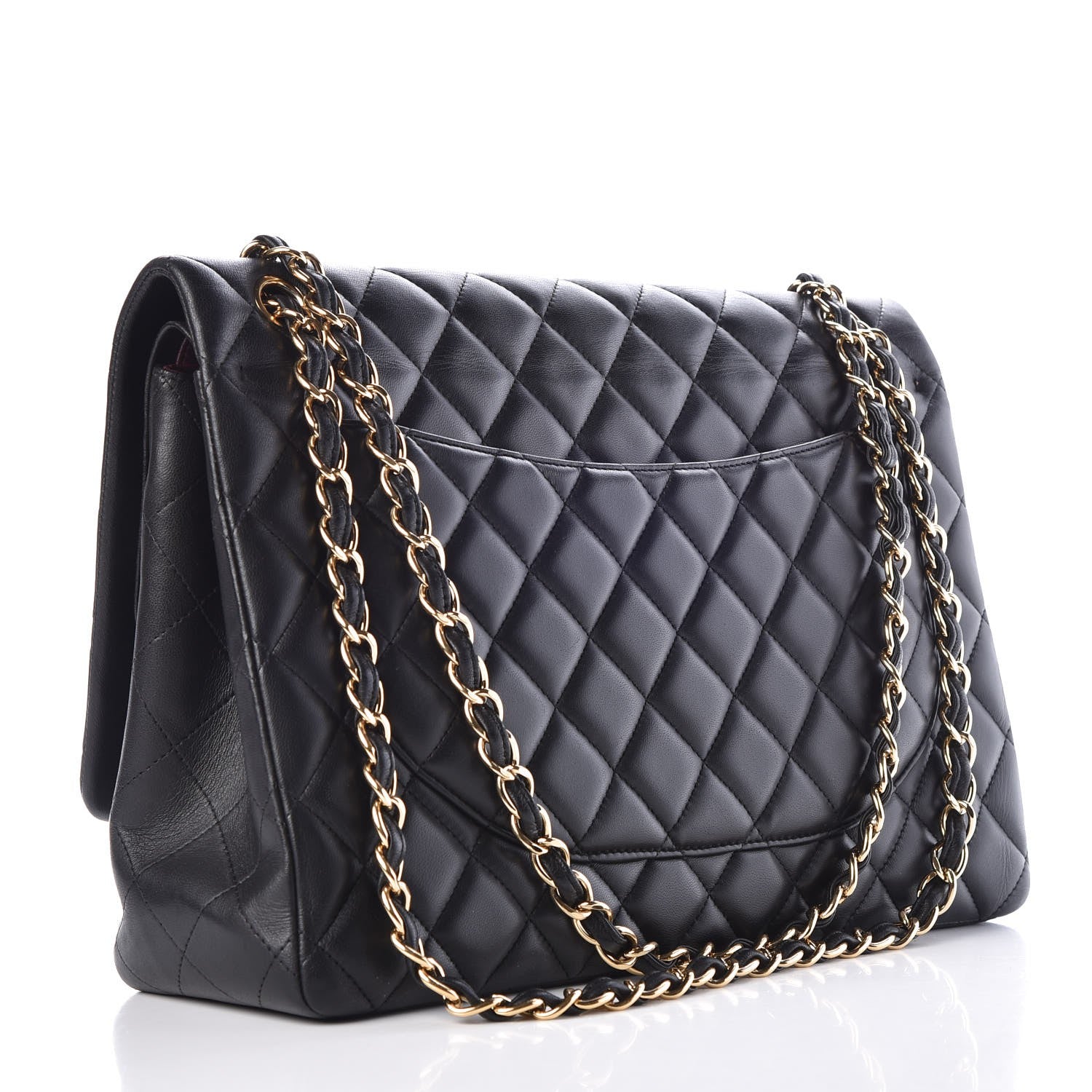 Chanel Lambskin Quilted Maxi Double Flap Black 7 of 19