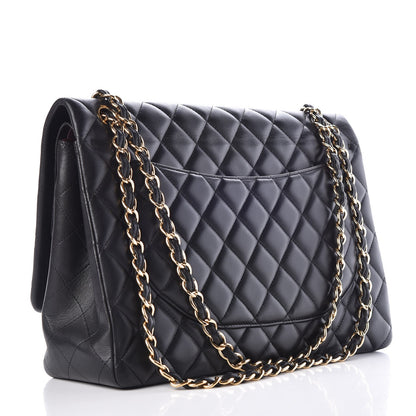 Chanel Lambskin Quilted Maxi Double Flap Black 7 of 19