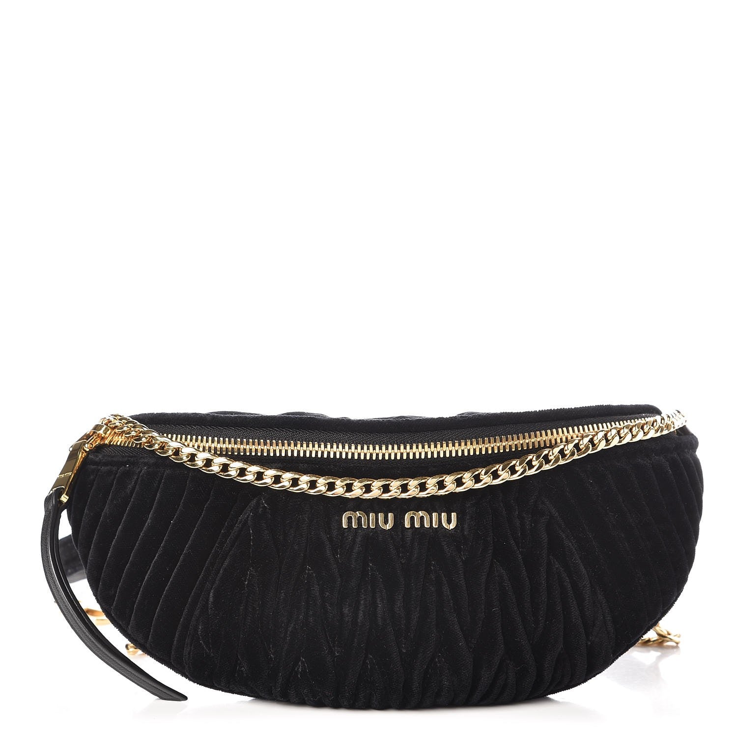 Miu Miu Velvet Matelasse Belt Bag Nero Black 1 of 9