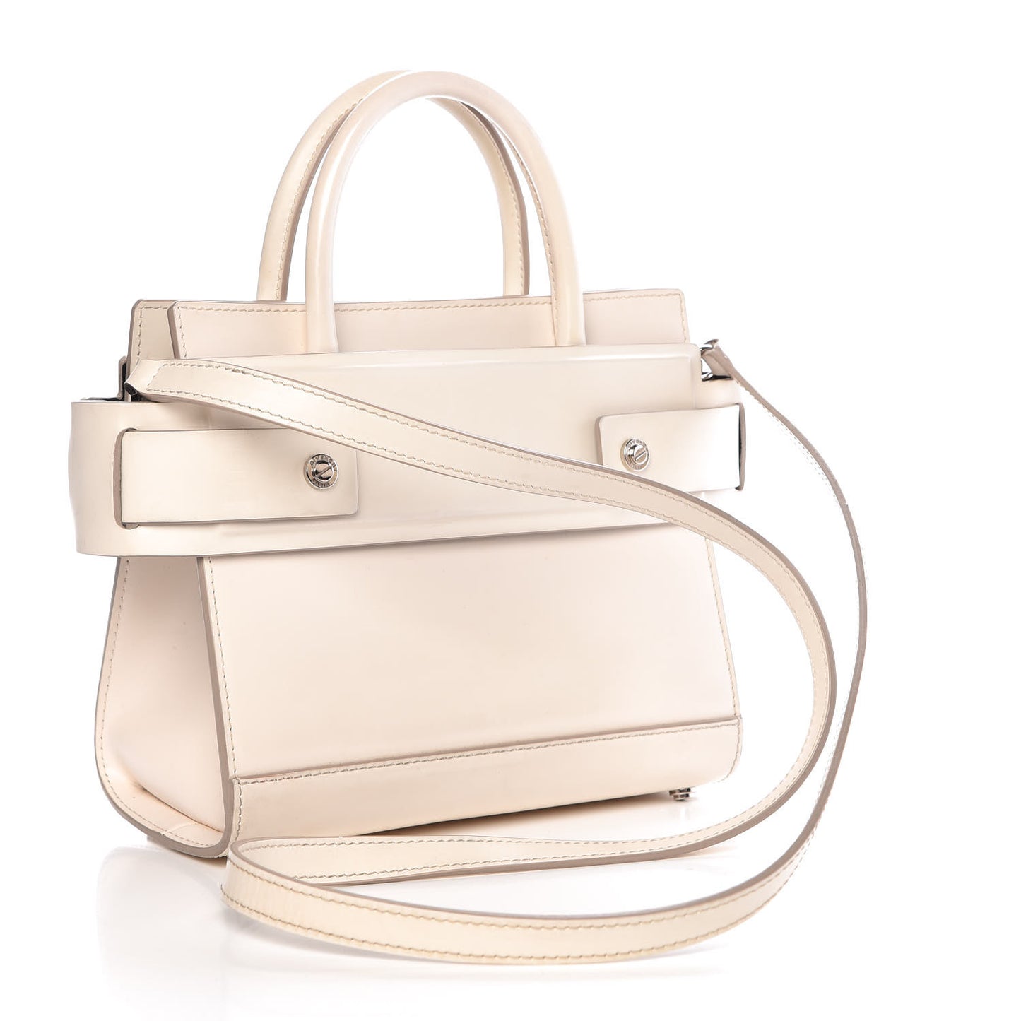 Smooth Calfskin Mini Horizon Satchel Off White