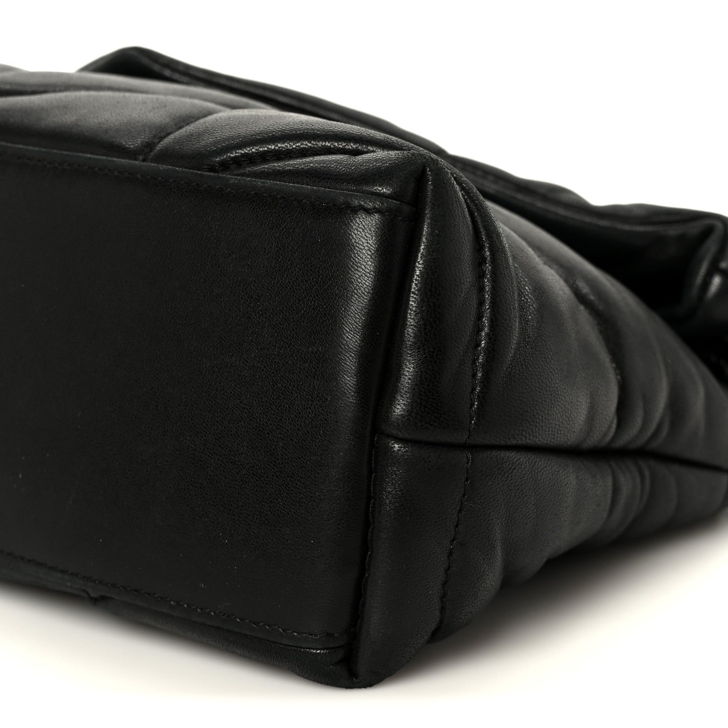 Saint Laurent Lambskin Quilted Monogram Monochrome Small Loulou Puffer Chain Satchel Black 11 of 11