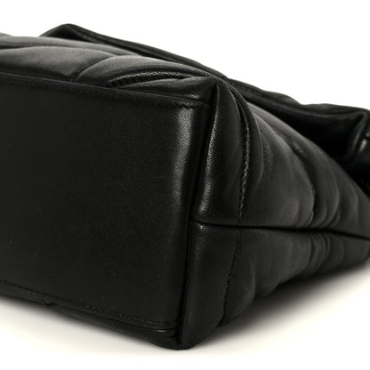 Saint Laurent Lambskin Quilted Monogram Monochrome Small Loulou Puffer Chain Satchel Black 11 of 11