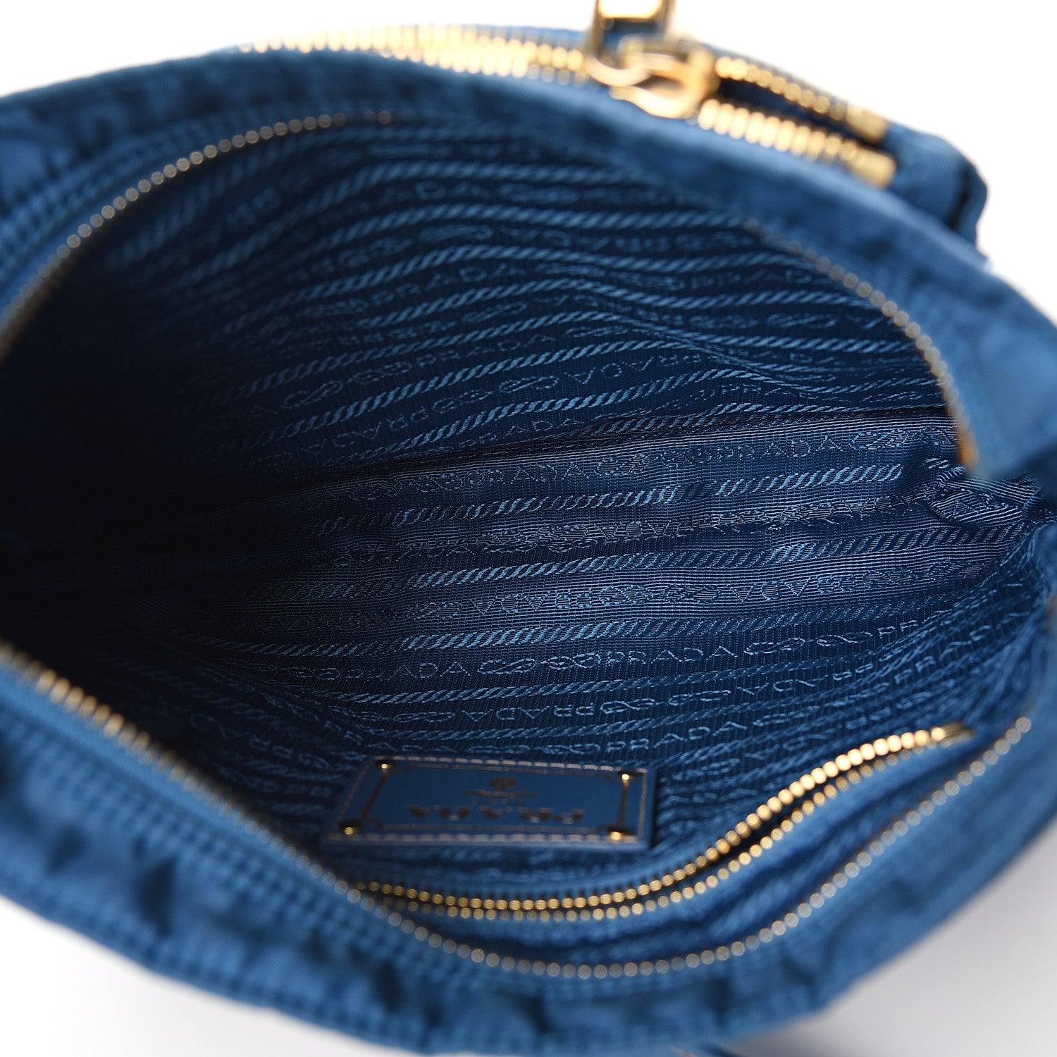 Prada Tessuto Nylon Saffiano Crossbody Bag Cobalto 4 of 10