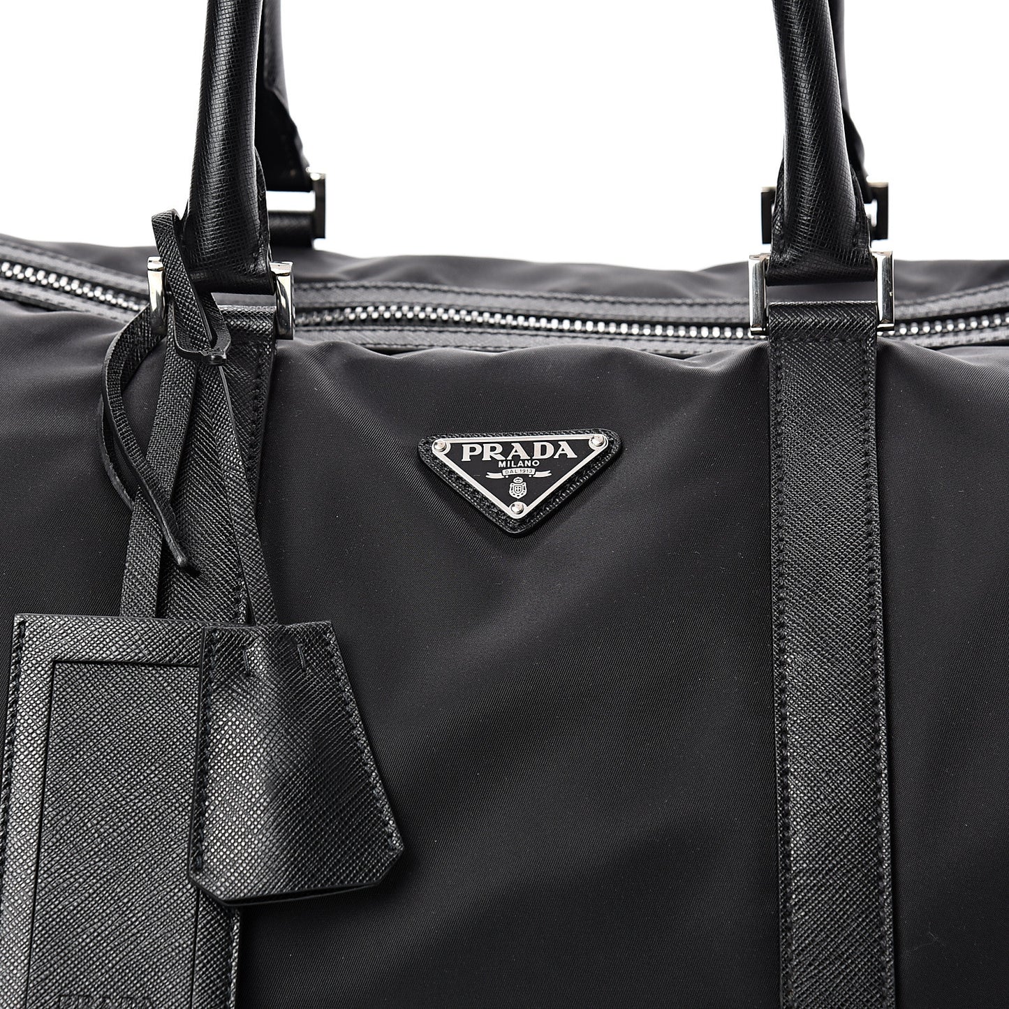 Tessuto Nylon Saffiano Duffle Bag Black