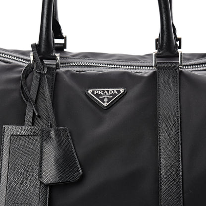 Prada Tessuto Nylon Saffiano Duffle Bag Black 8 of 11