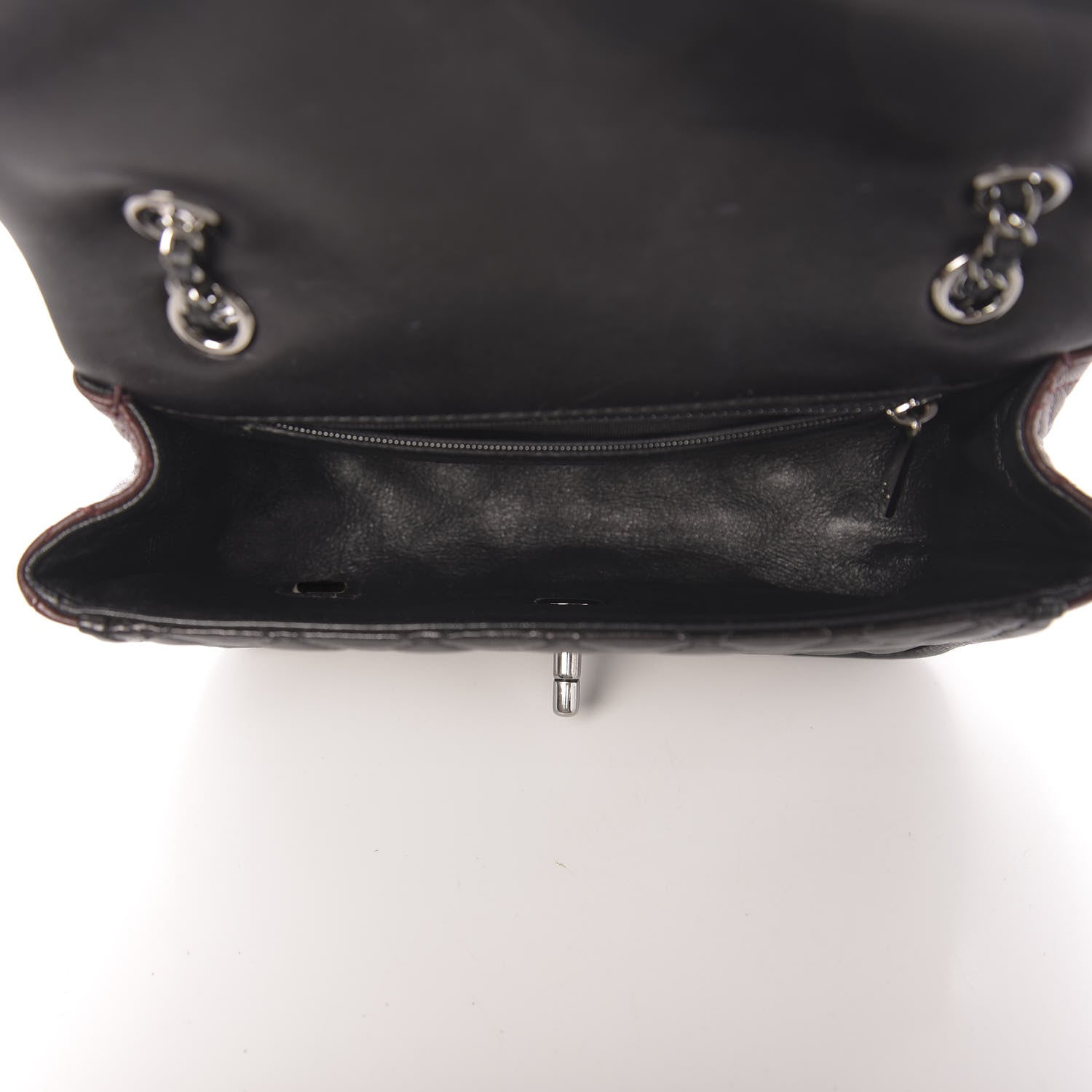 Chanel Lambskin Classic Twist Mini Rectangular Flap Black Burgundy 4 of 10