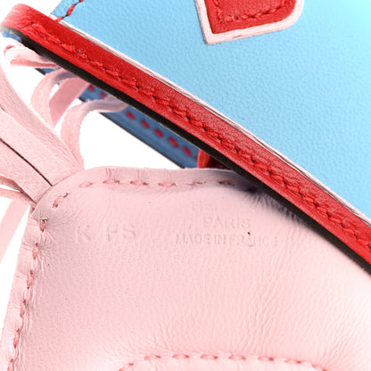 Hermes Milo Lambskin Grigri Rodeo Robeo Coeur Bag Charm PM Rose Darling Rouge Radieux Celeste 3 of 4