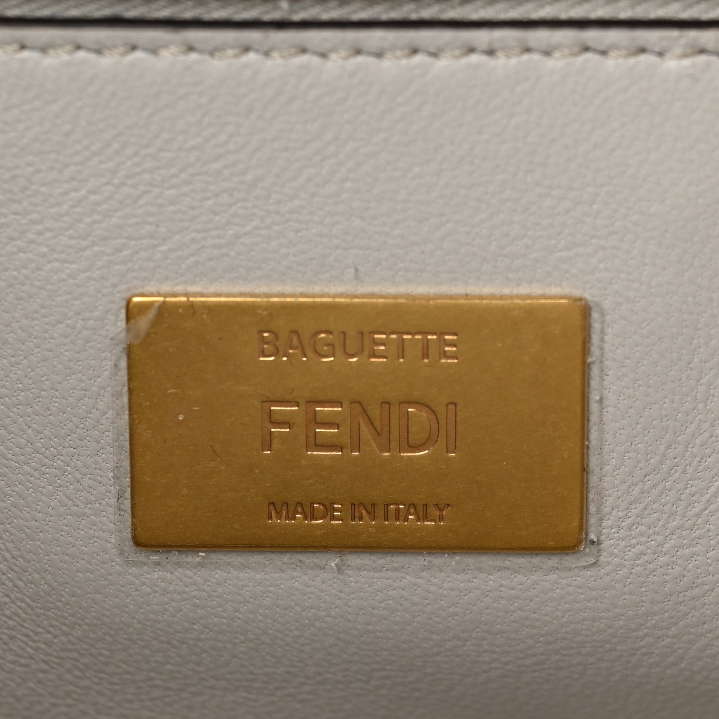 Nappa Small FF Embossed Midi Chain Baguette Ghiaia