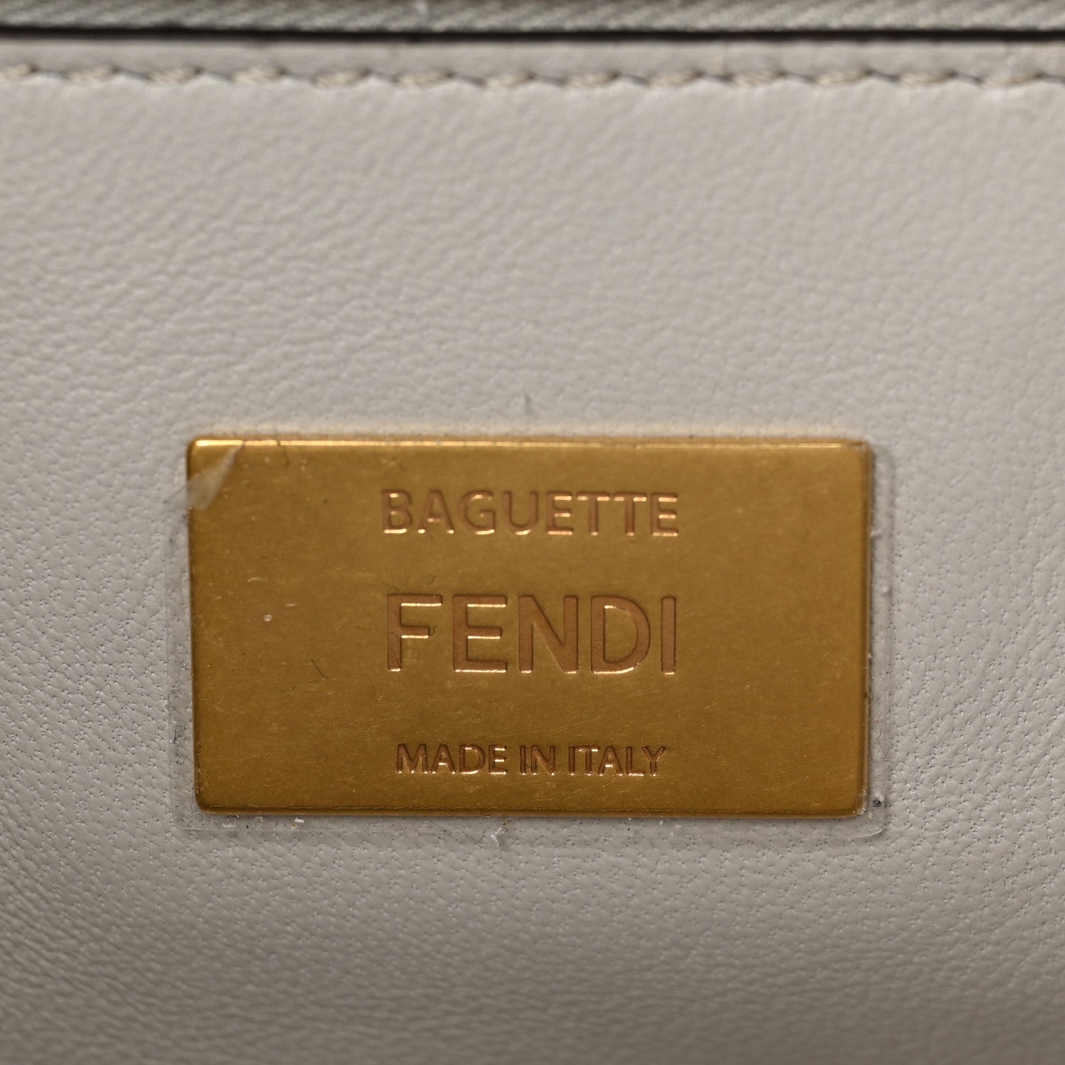 Fendi Nappa Small FF Embossed Midi Chain Baguette Ghiaia 6 of 8