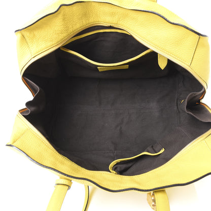 Alexander McQueen Pebbled Calfskin Large Skull Padlock Zip Around Tote Yellow 4 of 16