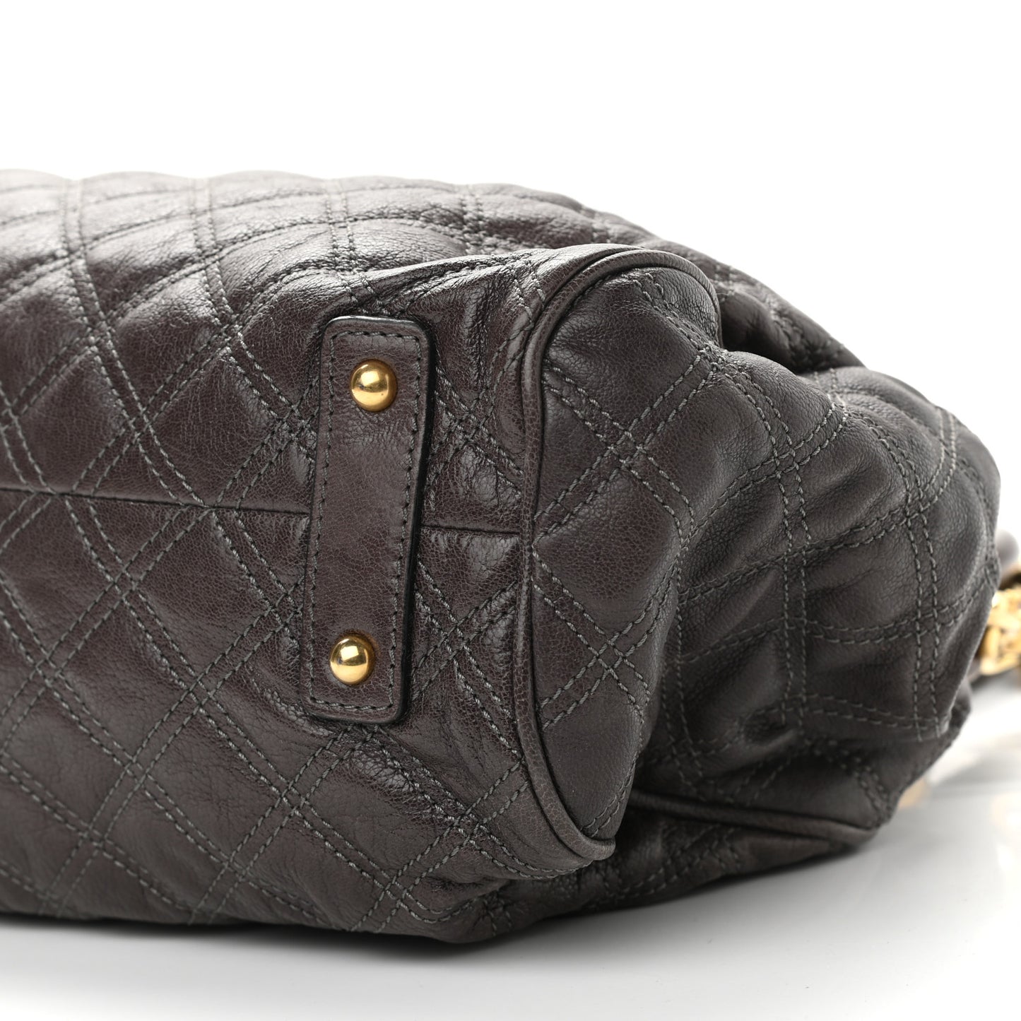 Calfskin Quilted Stam Brown