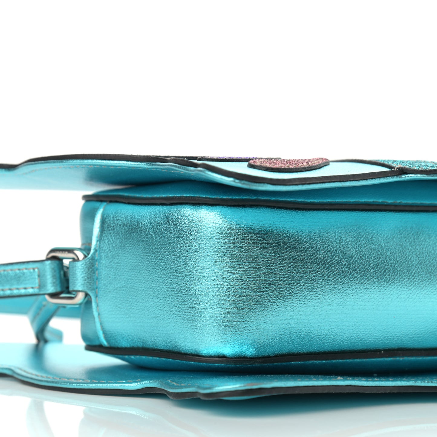 Metallic Calfskin Childrens Butterfly Bag Blue