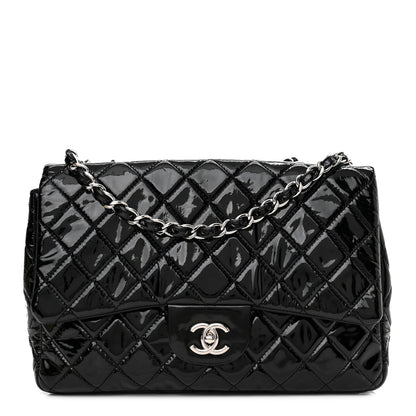 Chanel Patent Quilted Jumbo Single Flap Black 1 of 10