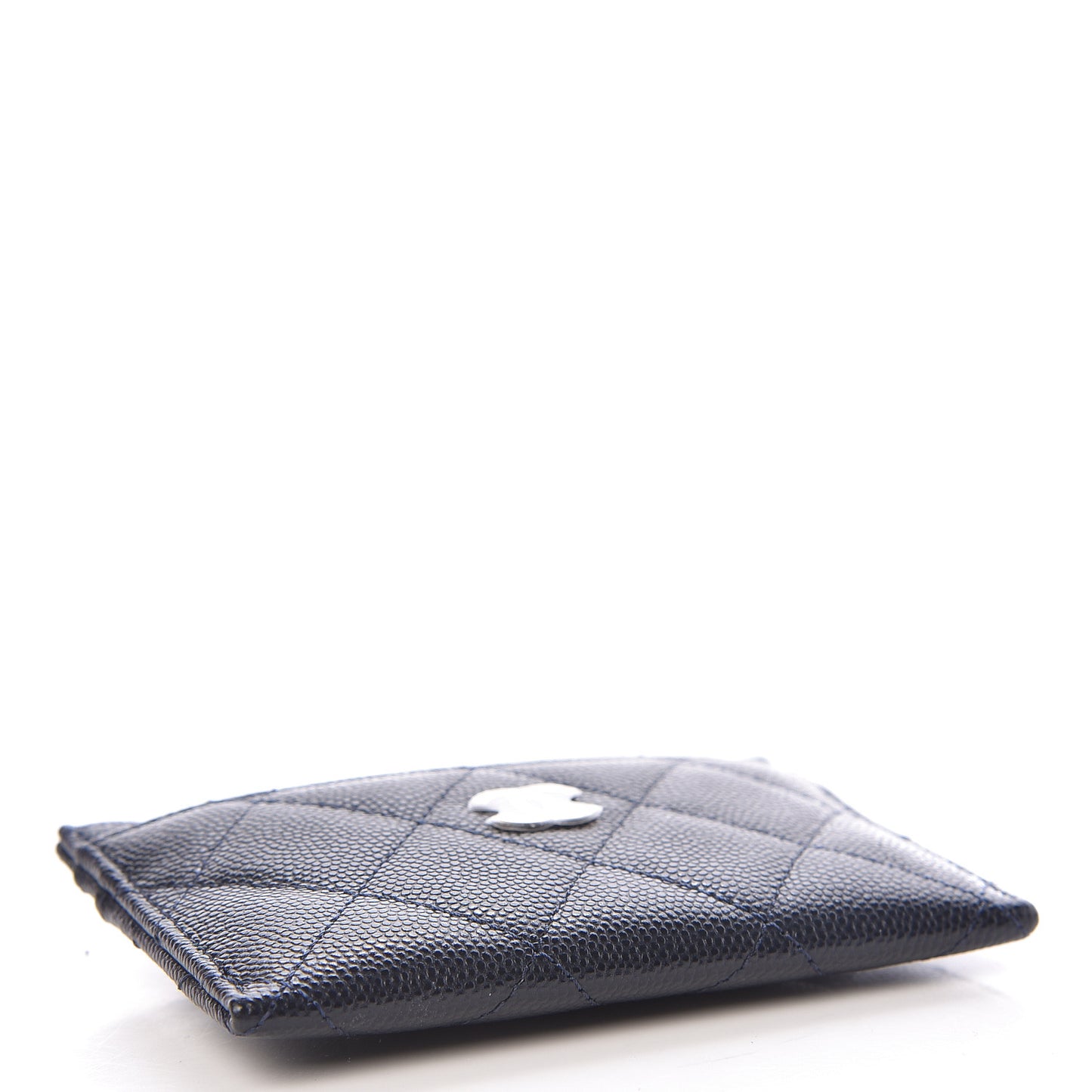 Caviar Quilted Card Holder Navy