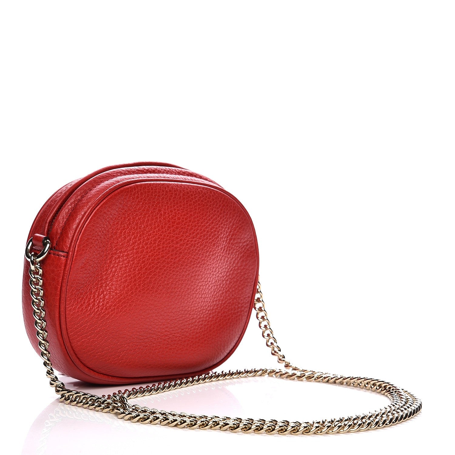 Gucci Pebbled Calfskin Mini Soho Chain Bag Tabasco Red 3 of 7