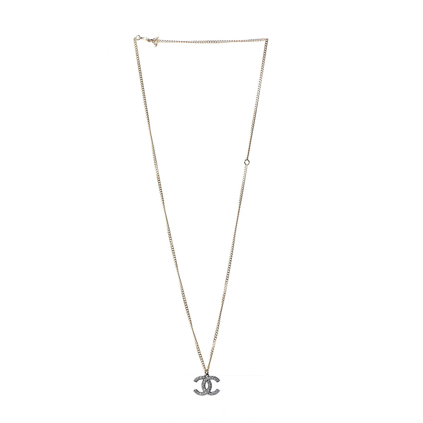 Crystal CC Pendant Necklace Gold Silver
