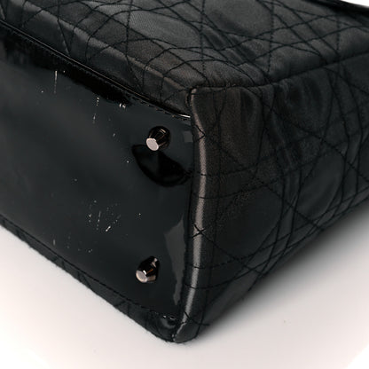 Christian Dior Coated Canvas Patent Cannage Medium Lady Dior Black 9 of 13