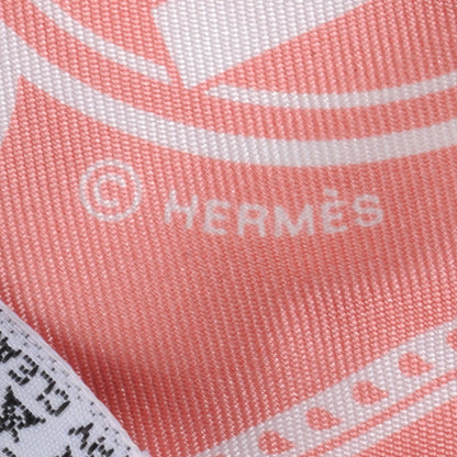 Hermes Silk Confettis D'Ex Libris Twilly Rose Vif Peach 3 of 4