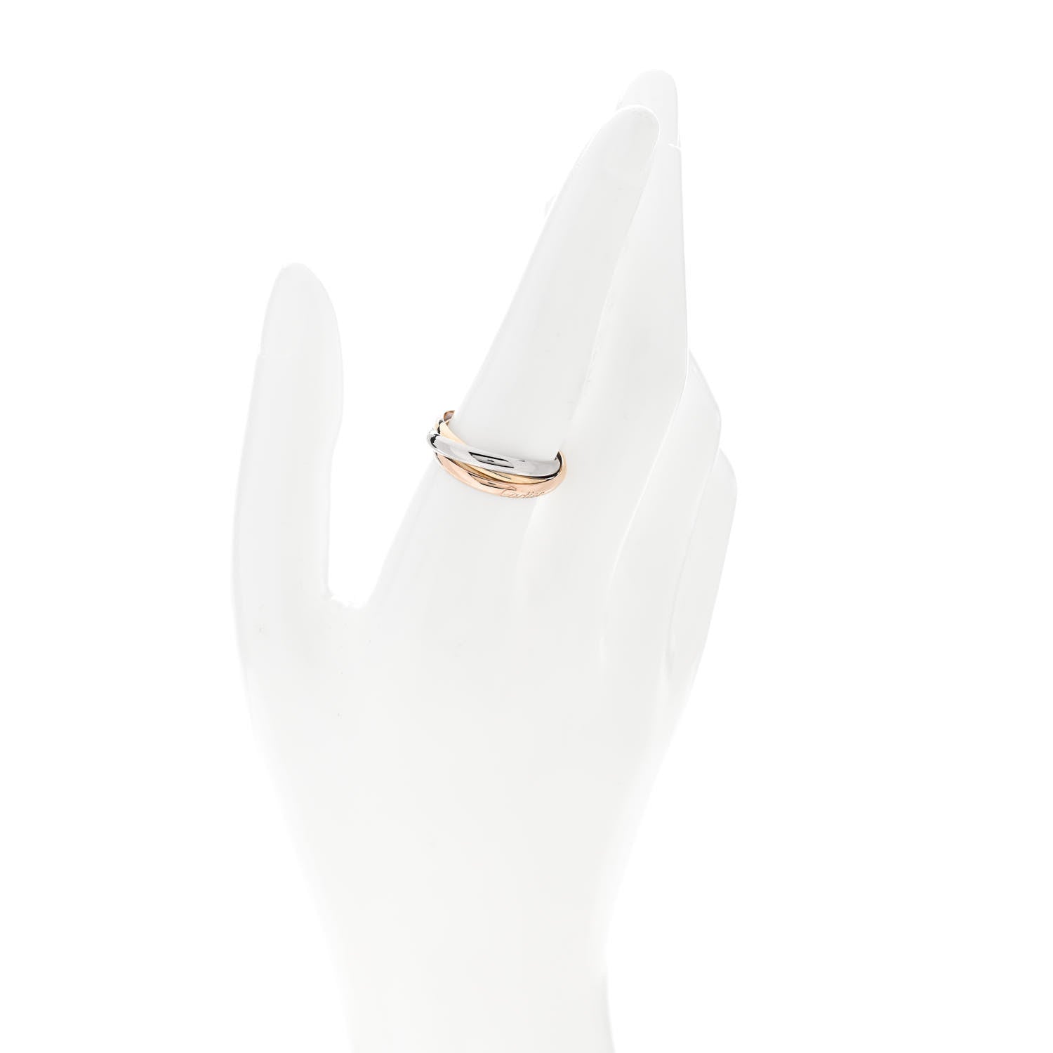 Cartier 18K Pink Yellow White Gold Small Trinity Ring 59 8.75 2 of 5