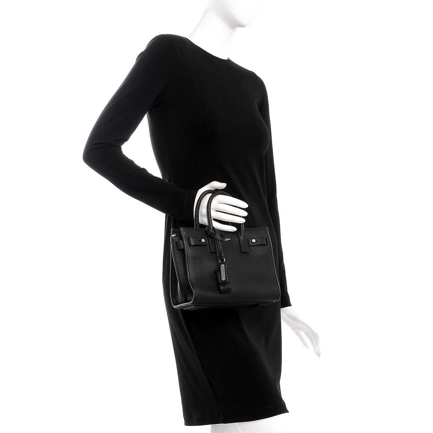 Grained Calfskin Nano Sac De Jour Souple Black