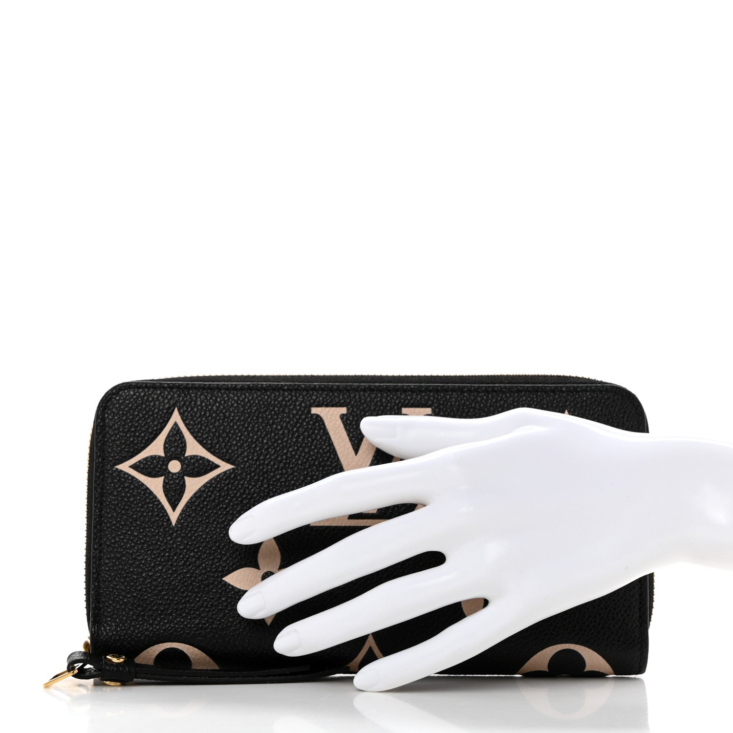 Louis Vuitton Empreinte Monogram Giant Zippy Wallet Black Beige 2 of 6