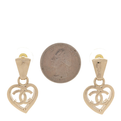 Chanel Metal CC Heart Coco In Love Drop Earrings Gold 2 of 5