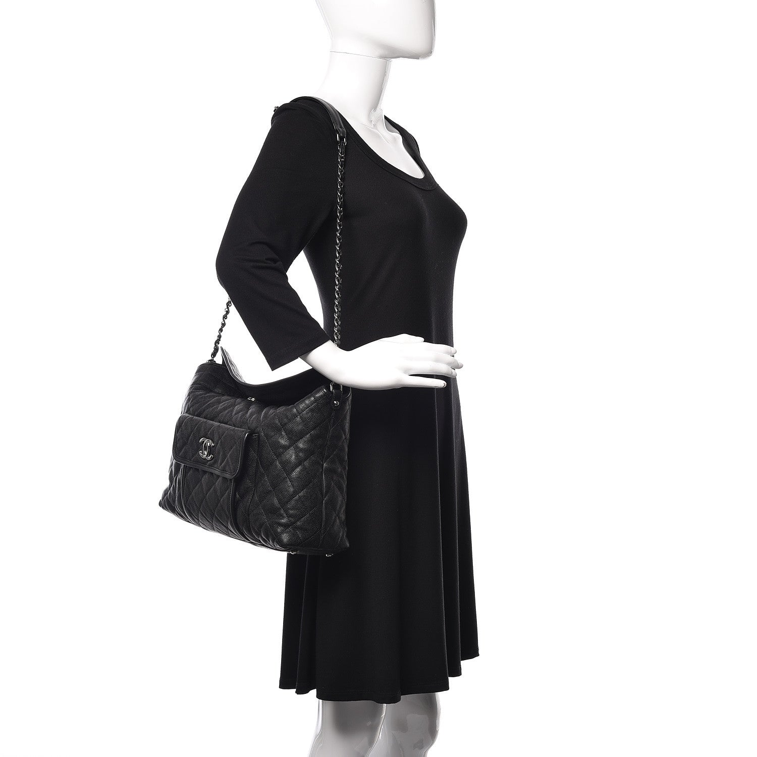 Chanel Caviar Quilted French Riviera Hobo Black 2 of 15