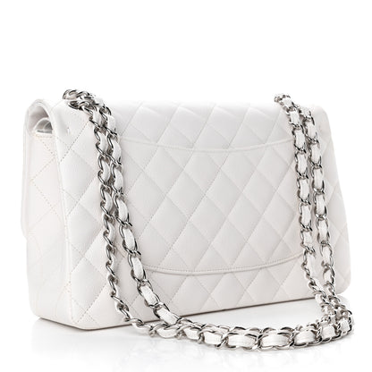 Chanel Caviar Quilted Jumbo Double Flap White 2 of 6