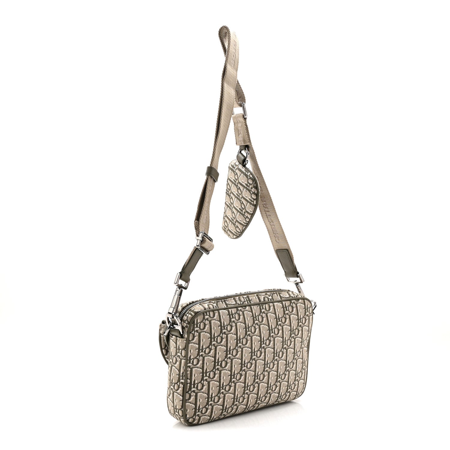 Christian Dior Oblique Saddle Triple Pouch Green 1840022