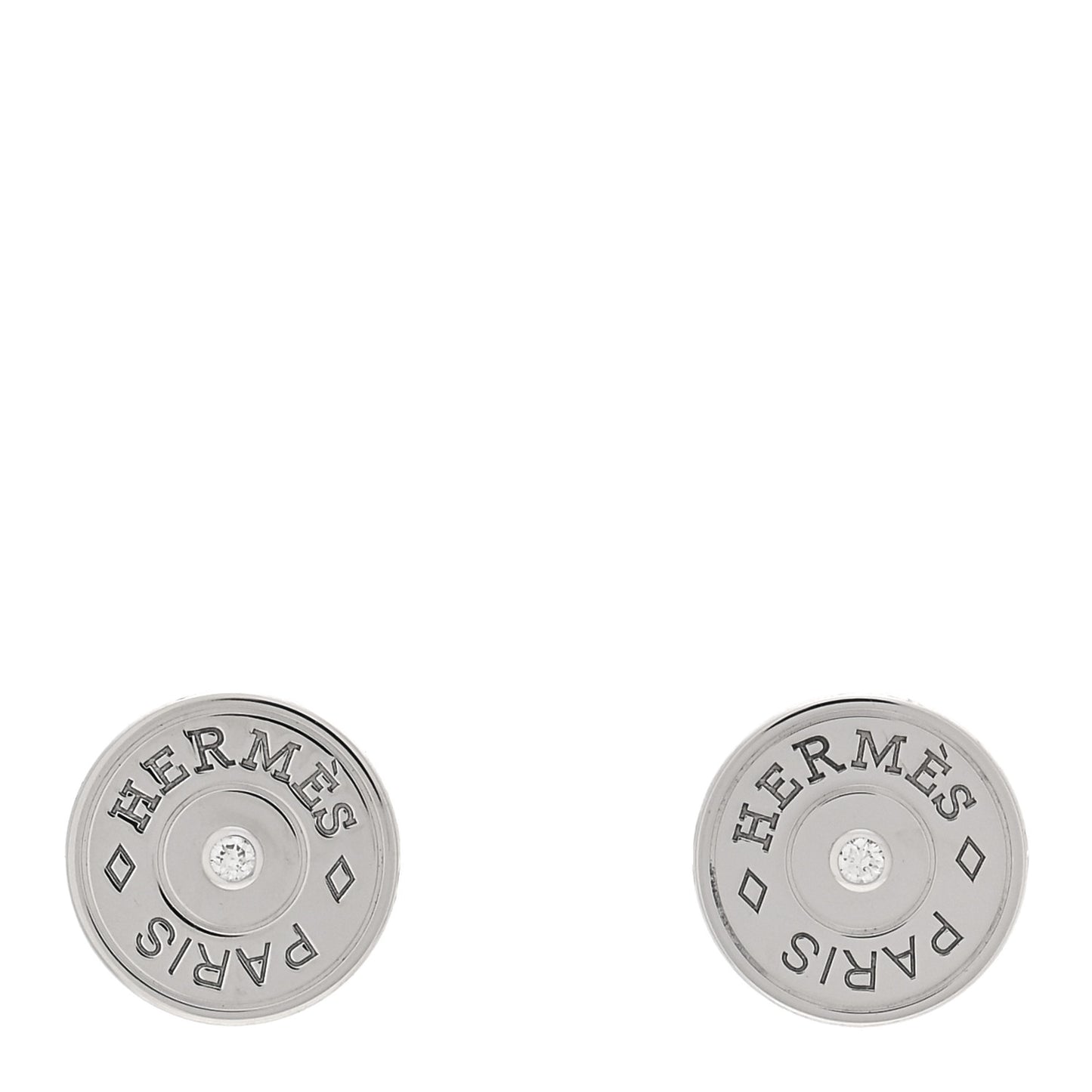 18K White Gold Diamond Small Gambade Earrings