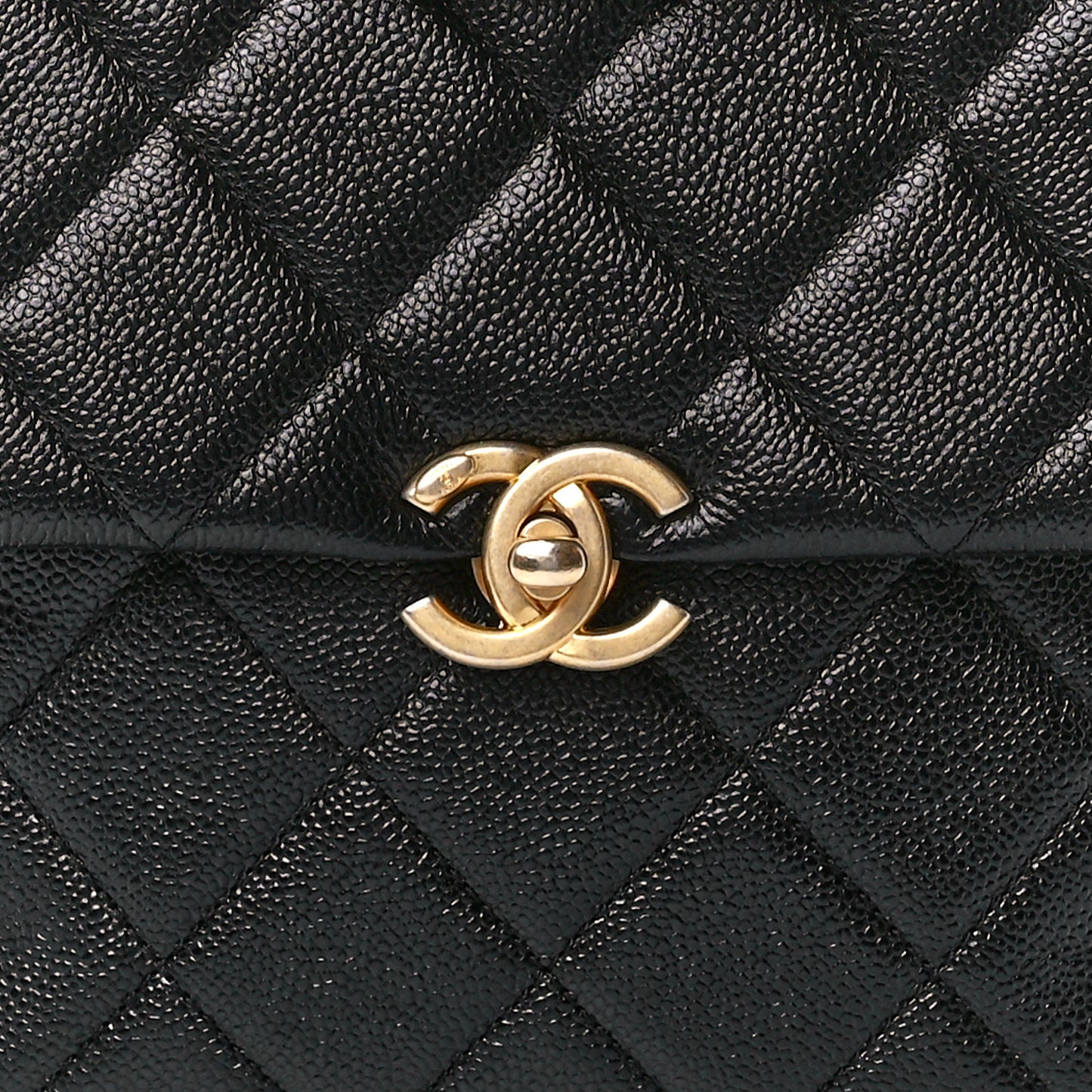 Shiny Caviar Quilted Chain Melody Backpack Black