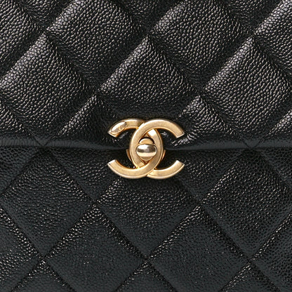 Chanel Shiny Caviar Quilted Chain Melody Backpack Black 8 of 11