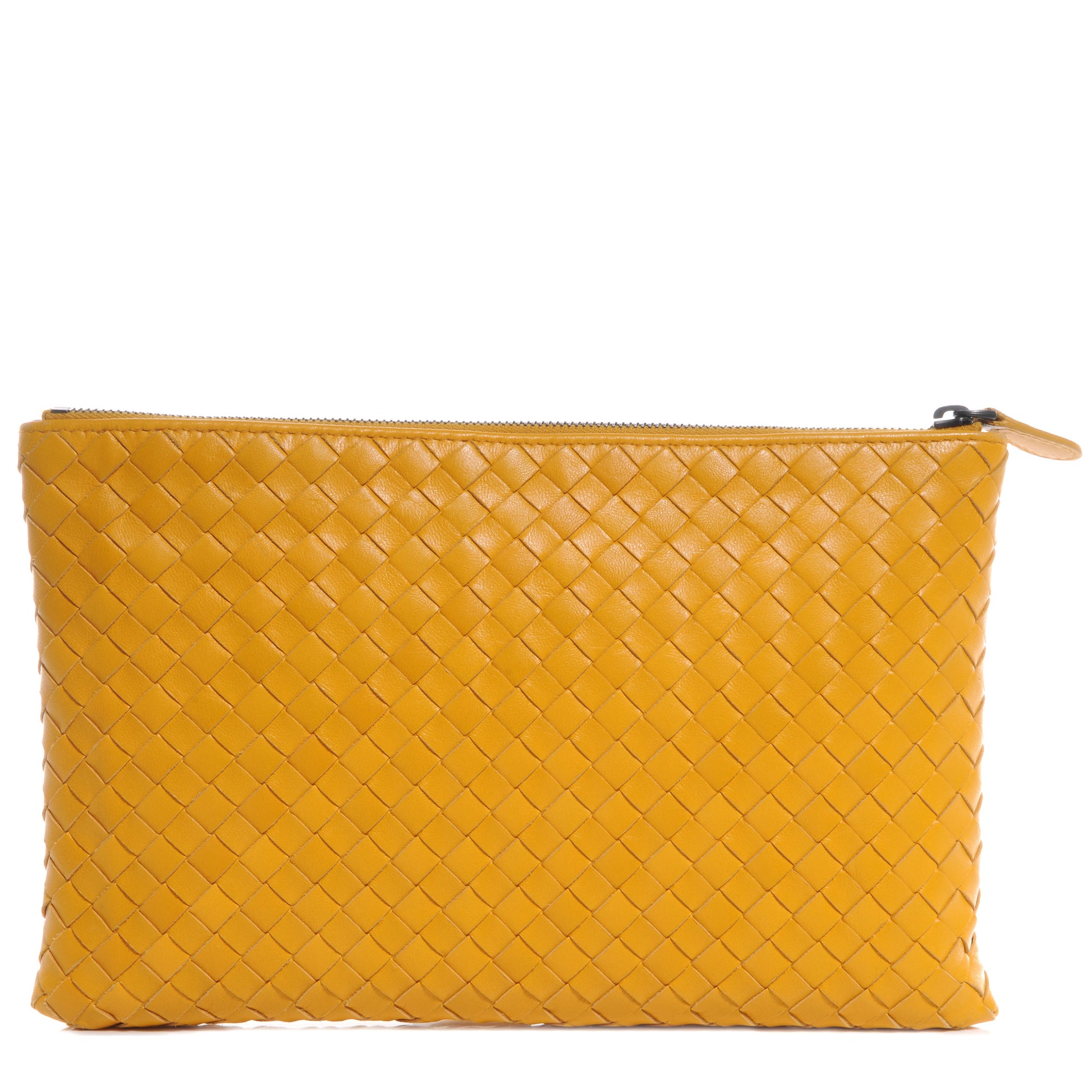Bottega Veneta Nappa Intrecciato Cosmetic Pouch Yellow 1 of 8