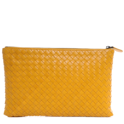 Bottega Veneta Nappa Intrecciato Cosmetic Pouch Yellow 1 of 8