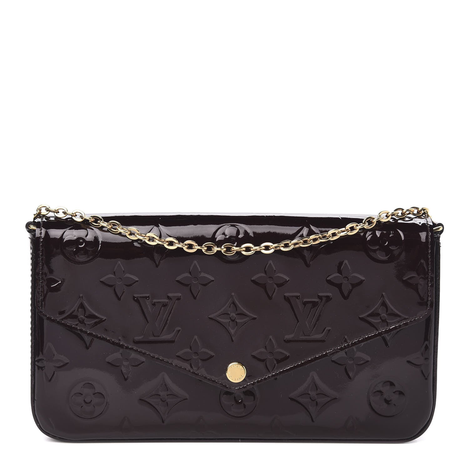 Louis Vuitton Vernis Pochette Felicie Chain Wallet Amarante 1 of 10